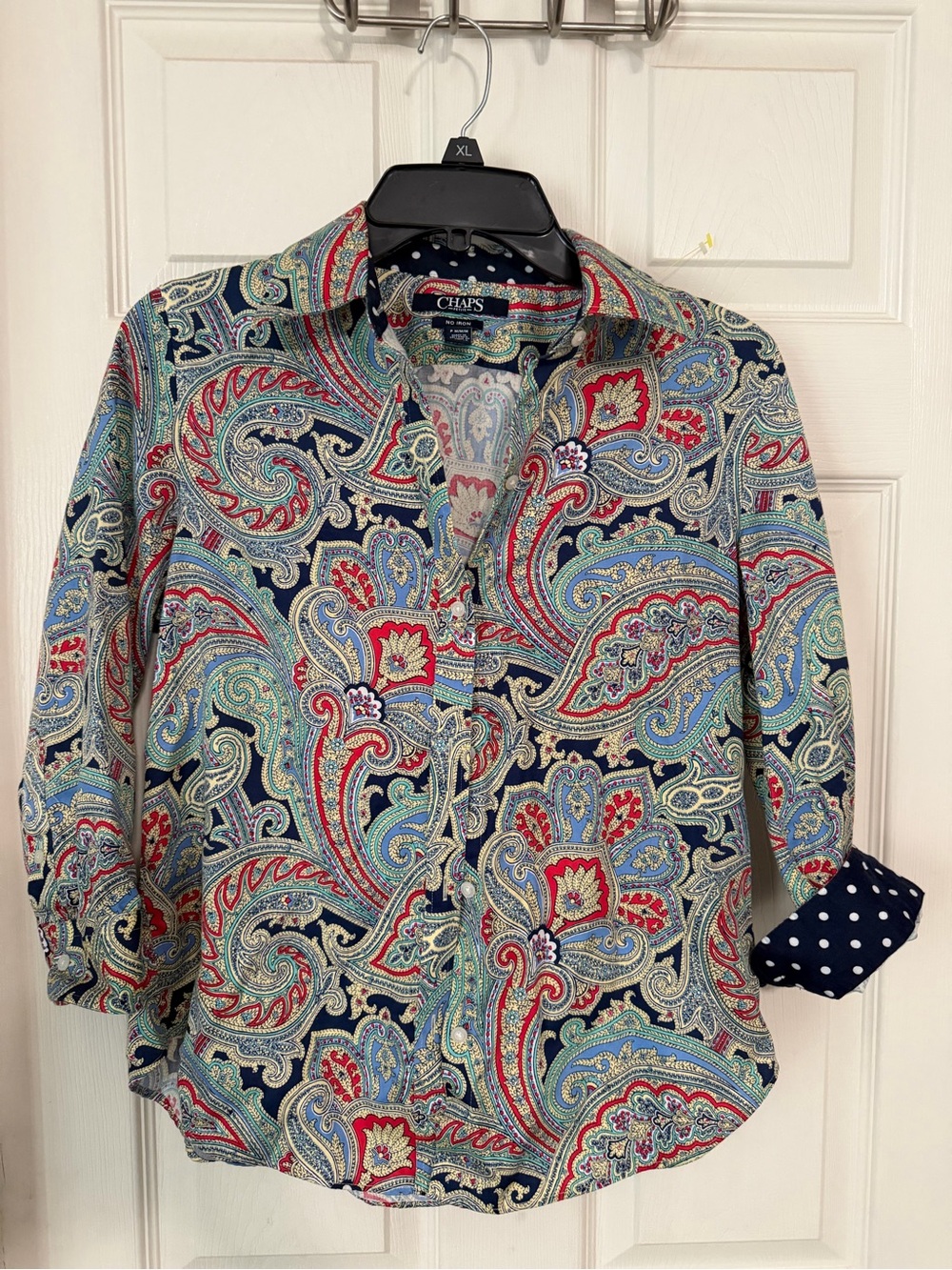 Chaps Women’s Navy Paisley Button-Down Shirt